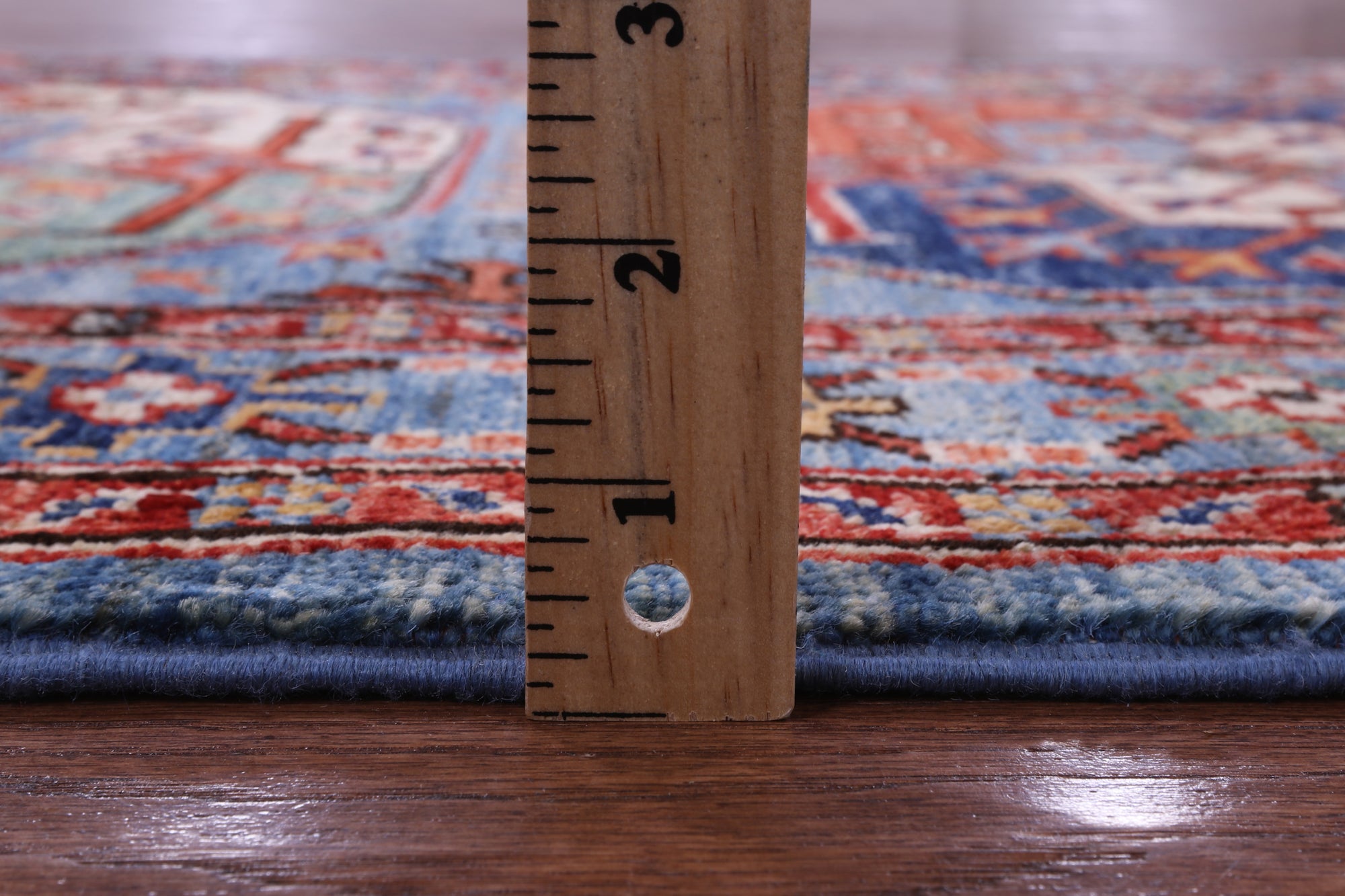 Blue Turkmen Ersari Hand Knotted Wool Runner Rug - 2' 8" X 6' 6" - Golden Nile