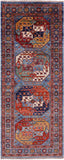 Blue Turkmen Ersari Hand Knotted Wool Runner Rug - 2' 8" X 6' 6" - Golden Nile