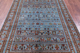 Blue Tribal Persian Gabbeh Hand Knotted Wool Rug - 5' 10" X 8' 5" - Golden Nile