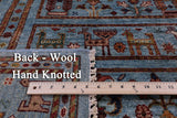 Blue Tribal Persian Gabbeh Hand Knotted Wool Rug - 5' 10" X 8' 5" - Golden Nile