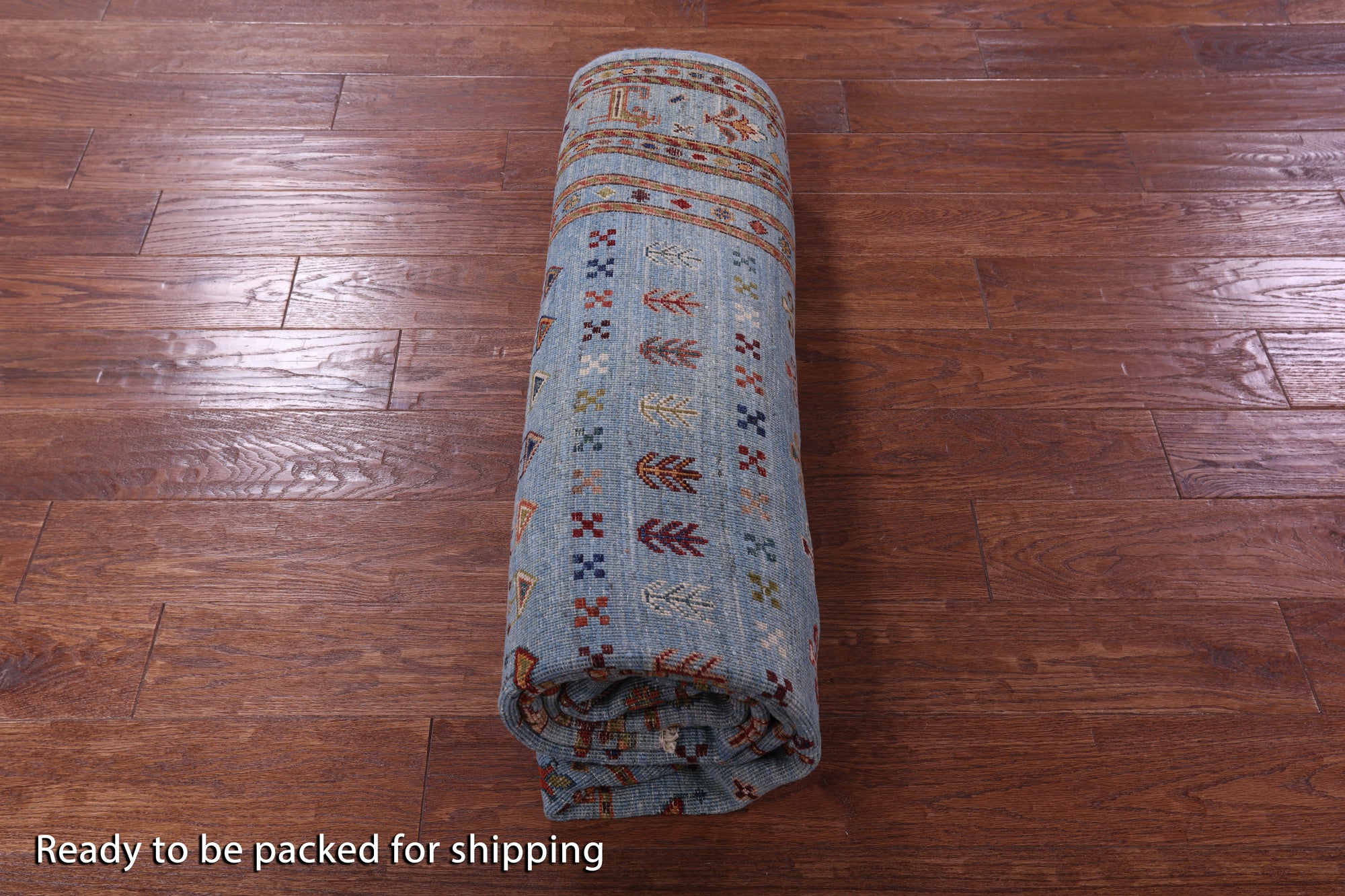 Blue Tribal Persian Gabbeh Hand Knotted Wool Rug - 5' 10" X 8' 5" - Golden Nile