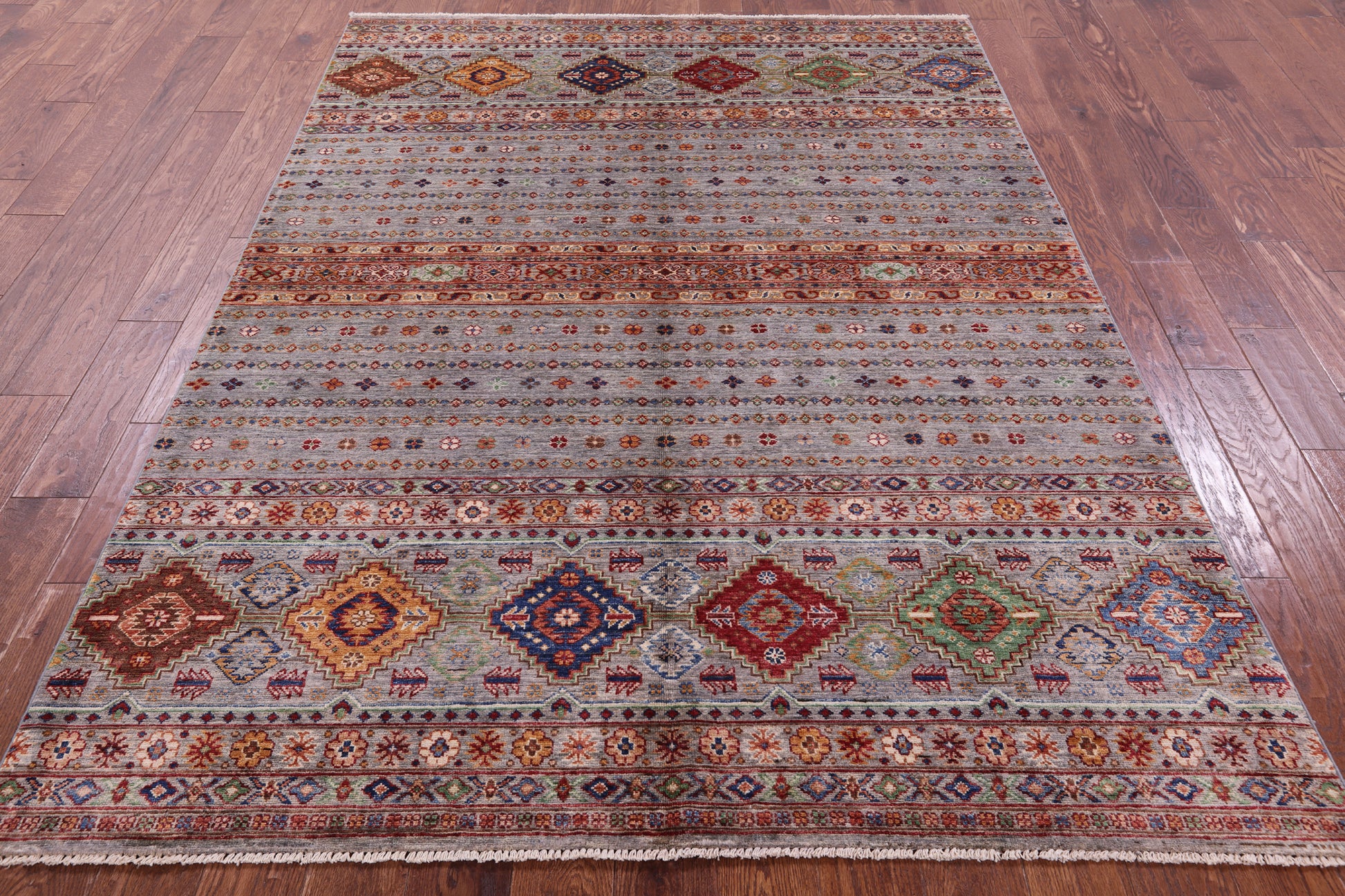 Khorjin Persian Gabbeh Hand Knotted Wool Rug - 5' 9" X 8' 0" - Golden Nile