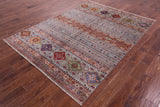 Khorjin Persian Gabbeh Hand Knotted Wool Rug - 5' 9" X 8' 0" - Golden Nile
