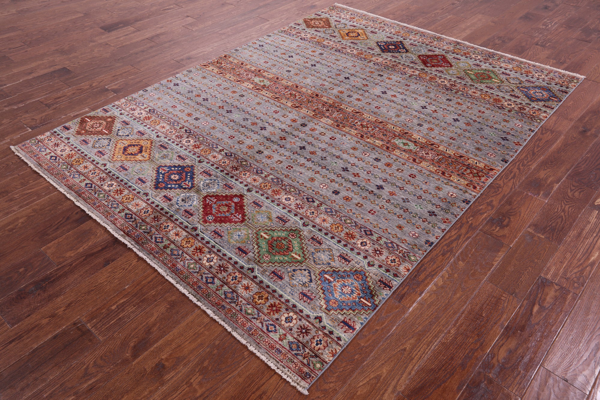 Khorjin Persian Gabbeh Hand Knotted Wool Rug - 5' 9" X 8' 0" - Golden Nile