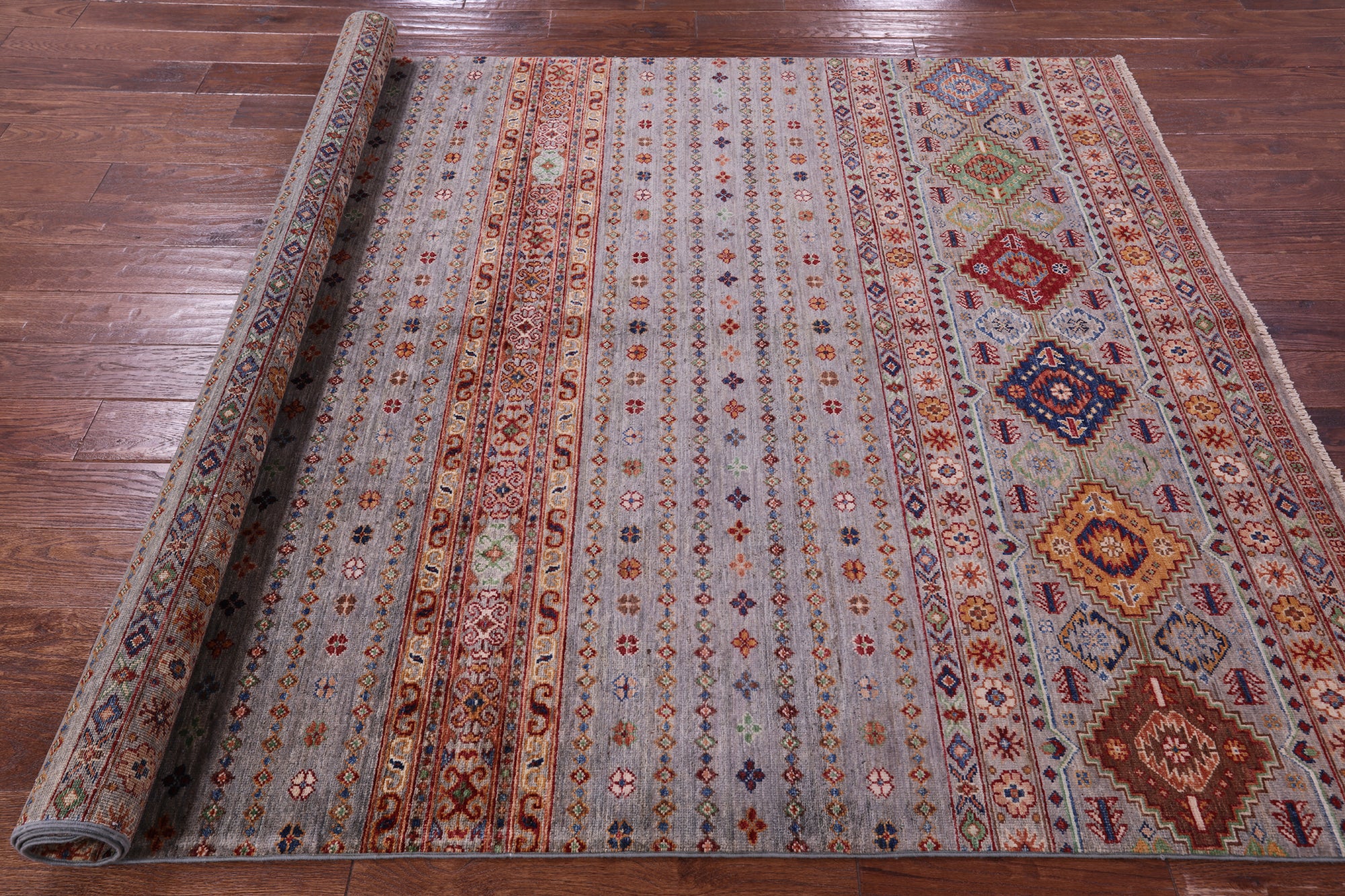 Khorjin Persian Gabbeh Hand Knotted Wool Rug - 5' 9" X 8' 0" - Golden Nile