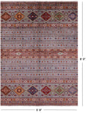 Khorjin Persian Gabbeh Hand Knotted Wool Rug - 5' 9" X 8' 0" - Golden Nile