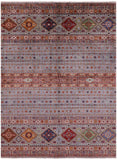 Khorjin Persian Gabbeh Hand Knotted Wool Rug - 5' 9" X 8' 0" - Golden Nile
