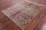 Khorjin Persian Gabbeh Hand Knotted Wool Rug - 5' 10" X 8' 0" - Golden Nile