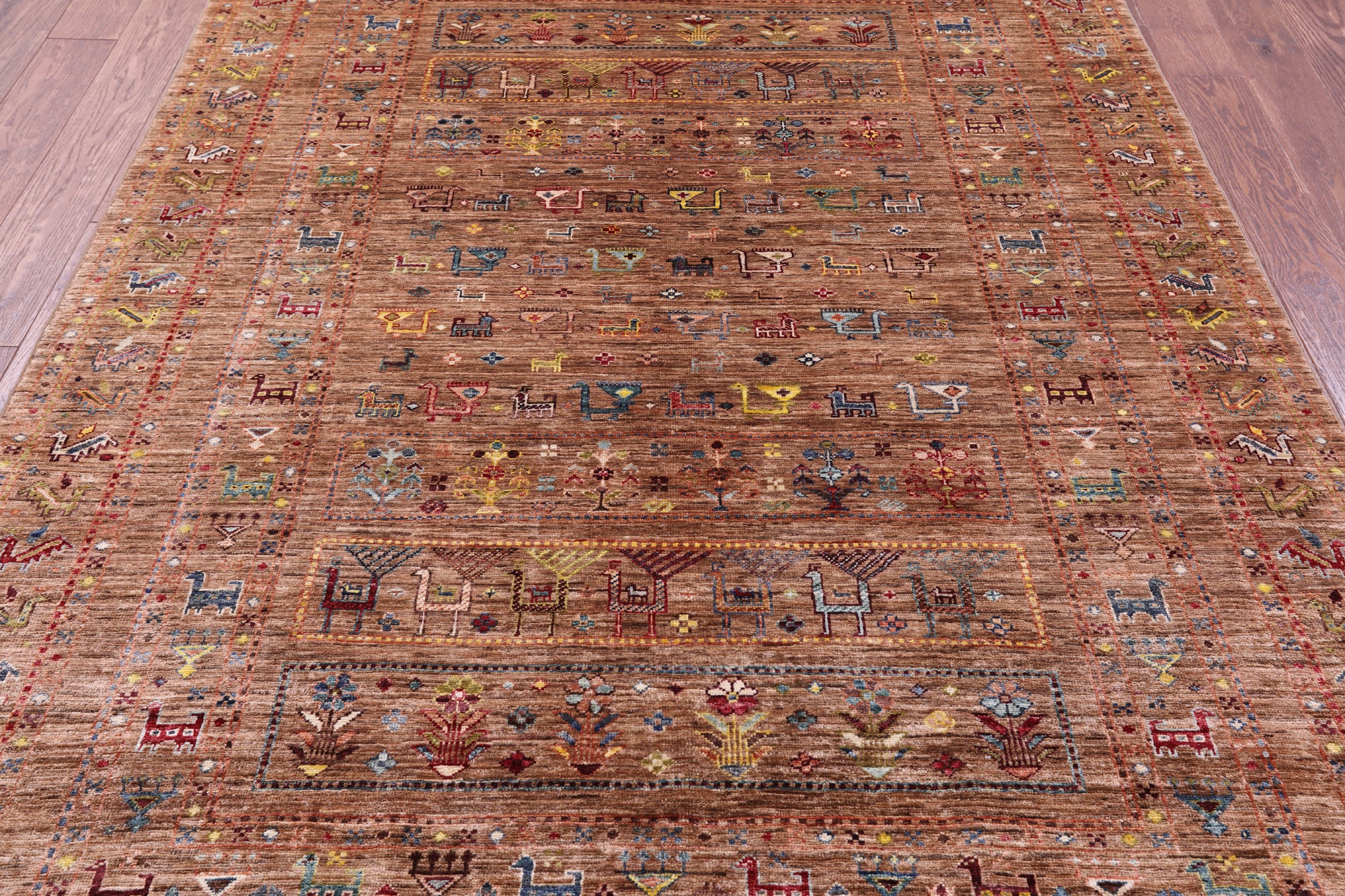 Tribal Persian Gabbeh Hand Knotted Wool Rug - 5' 9" X 8' 0" - Golden Nile
