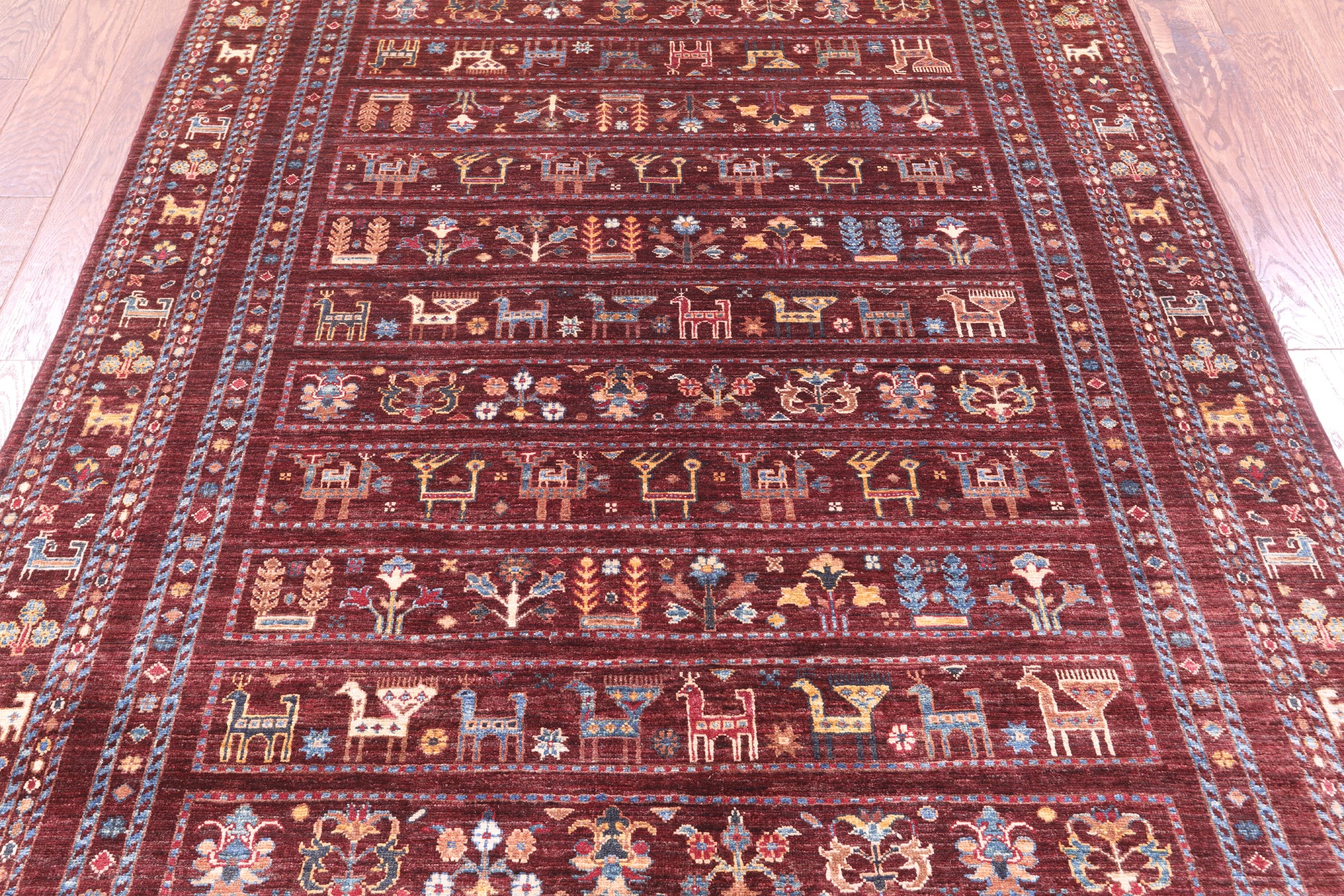 Tribal Persian Gabbeh Hand Knotted Wool Rug - 5' 6" X 8' 3" - Golden Nile