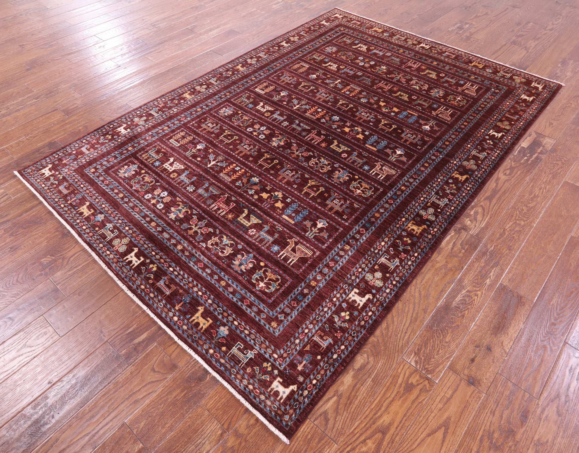 Tribal Persian Gabbeh Hand Knotted Wool Rug - 5' 6" X 8' 3" - Golden Nile