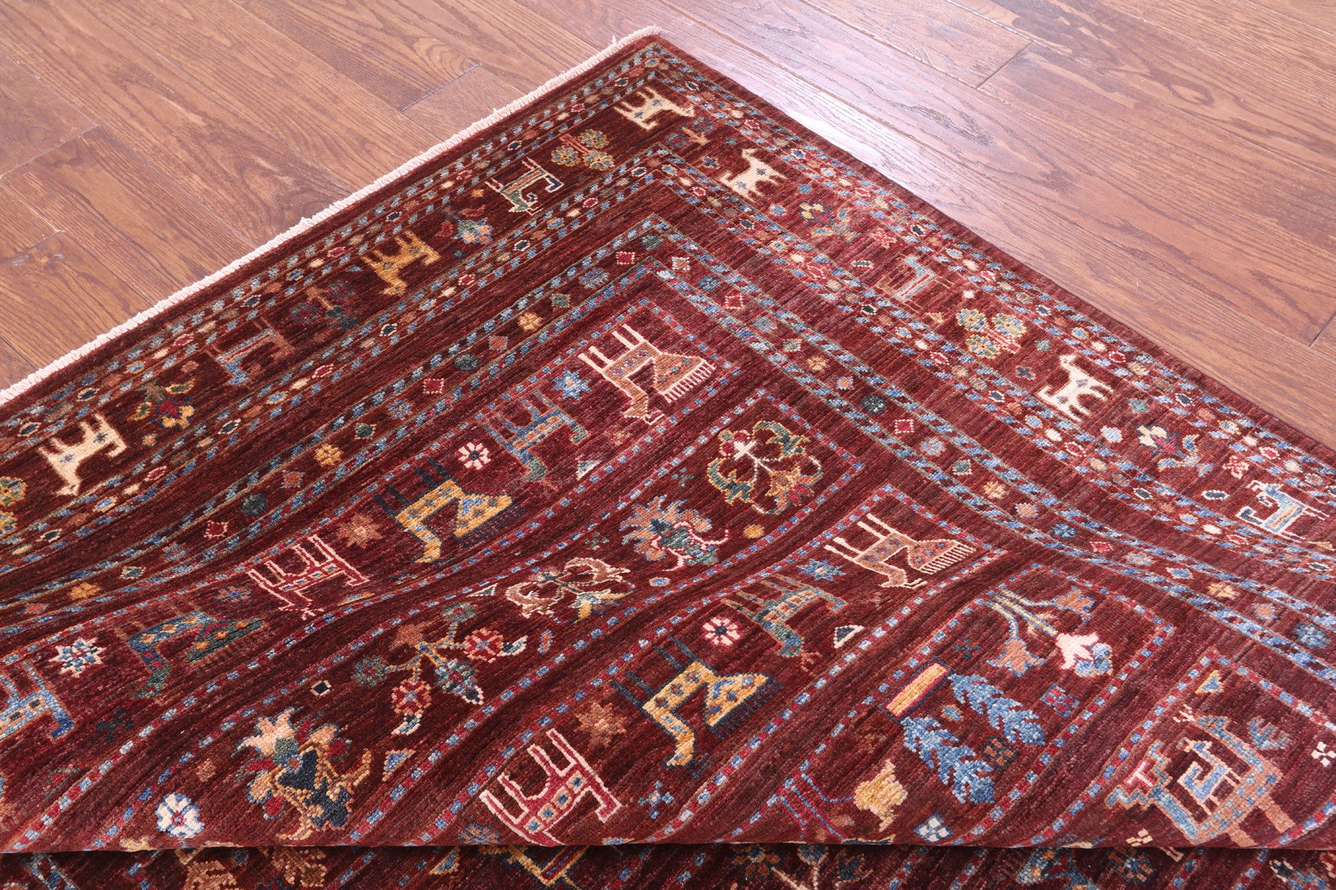 Tribal Persian Gabbeh Hand Knotted Wool Rug - 5' 6" X 8' 3" - Golden Nile