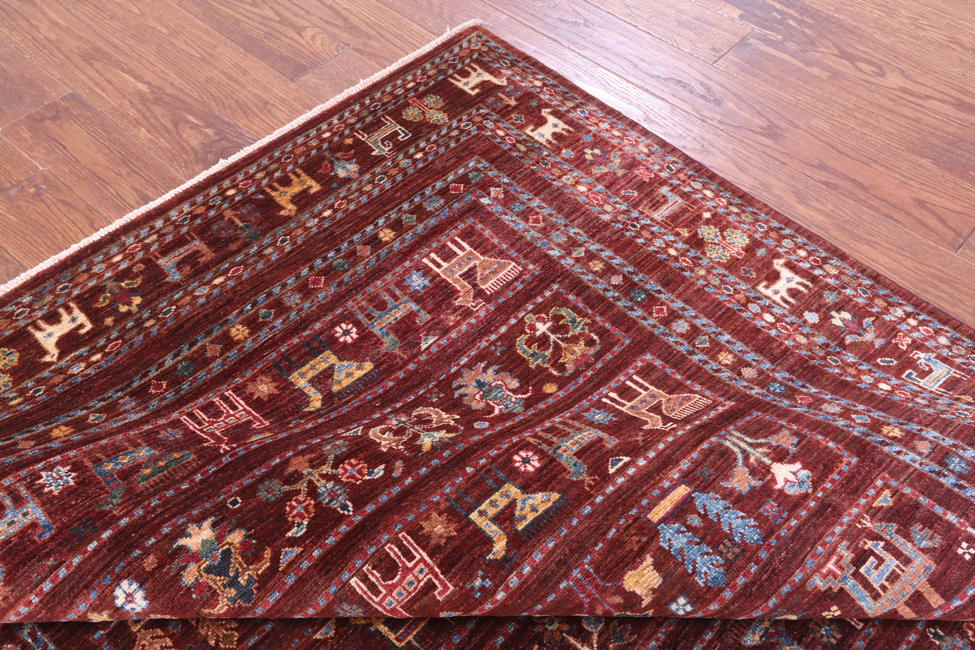 Tribal Persian Gabbeh Hand Knotted Wool Rug - 5' 6" X 8' 3" - Golden Nile