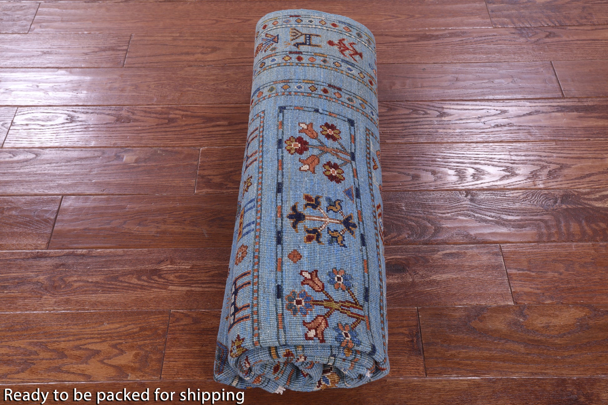 Blue Tribal Persian Gabbeh Hand Knotted Wool Rug - 4' 11" X 7' 0" - Golden Nile