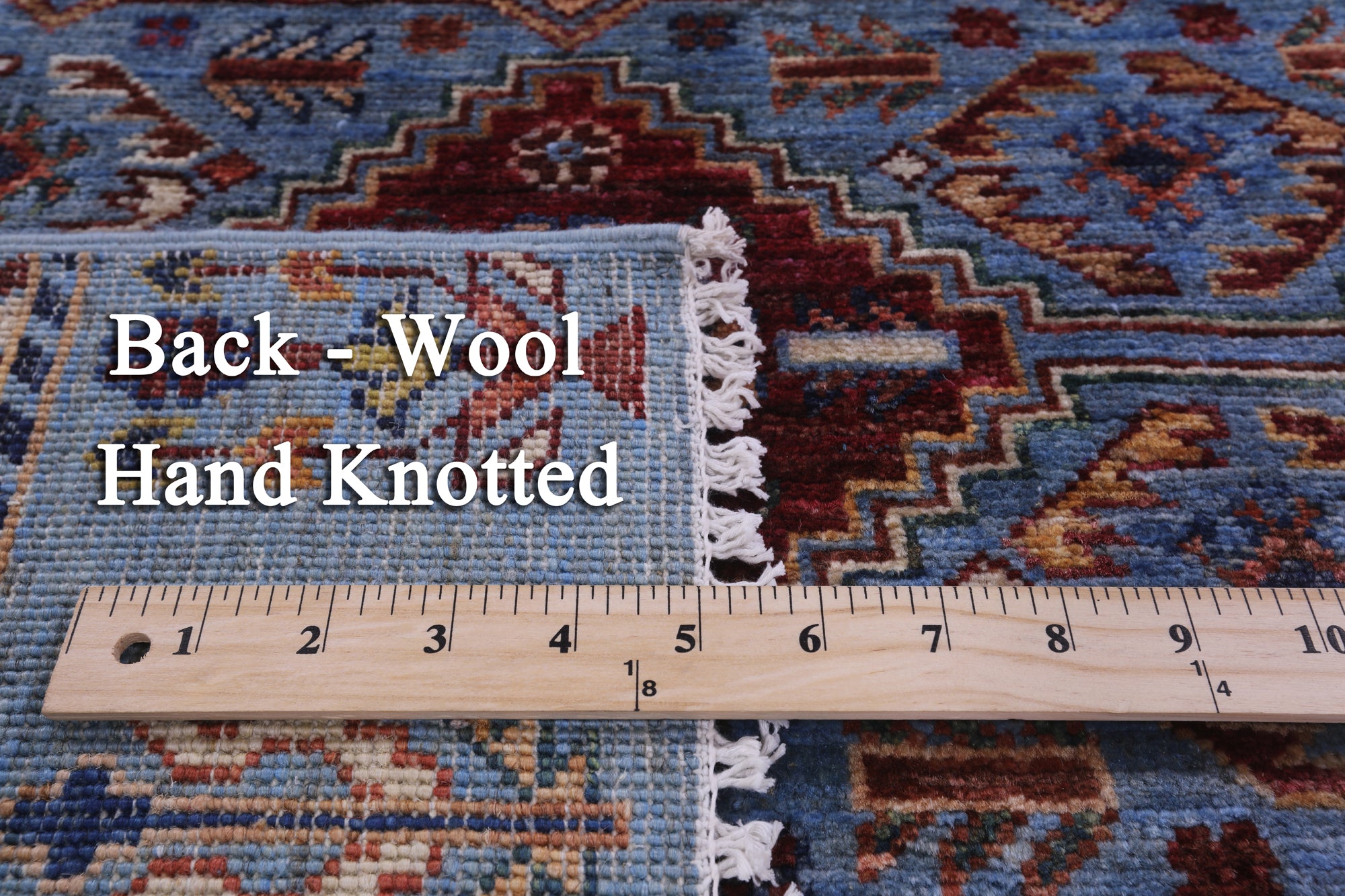 Blue Khorjin Persian Gabbeh Handmade Wool Rug - 5' 0" X 6' 9" - Golden Nile