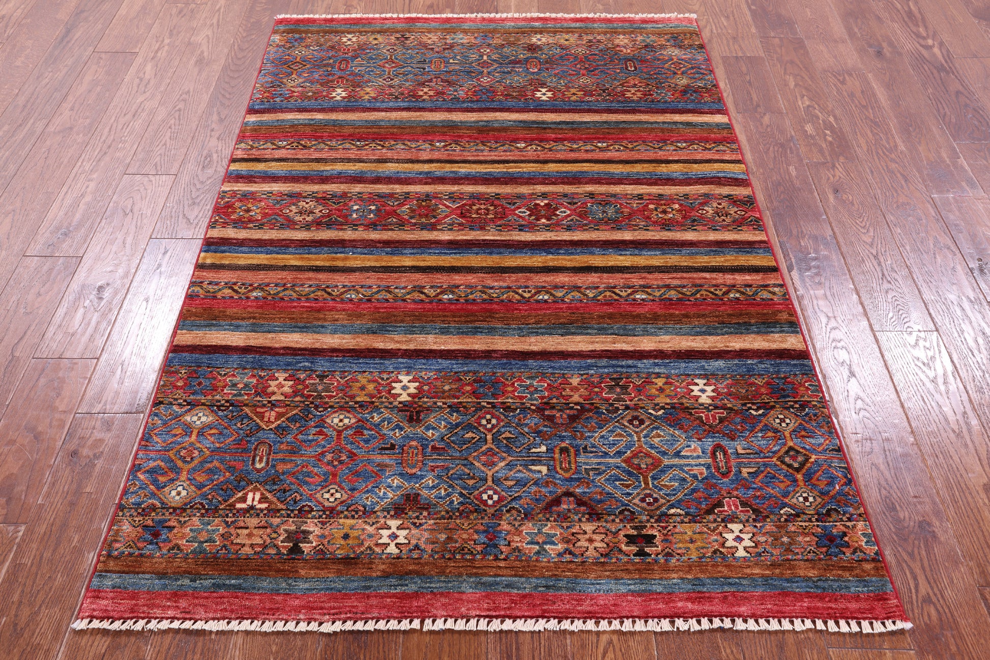 Khorjin Persian Gabbeh Hand Knotted Wool Rug - 4' 1" X 6' 0" - Golden Nile