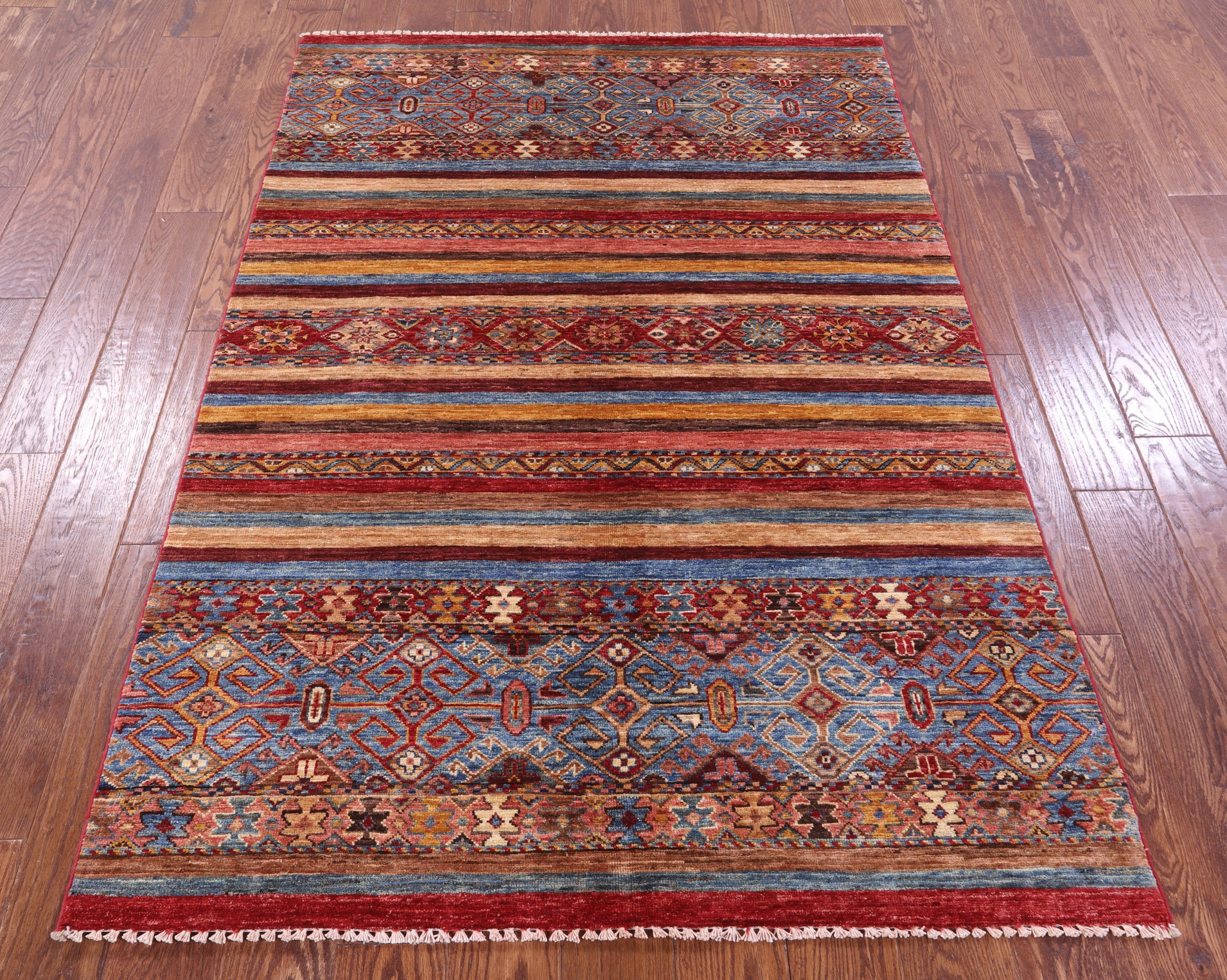 Khorjin Persian Gabbeh Hand Knotted Wool Rug - 4' 2" X 6' 2" - Golden Nile