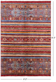 Khorjin Persian Gabbeh Hand Knotted Wool Rug - 4' 2" X 6' 2" - Golden Nile