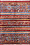 Khorjin Persian Gabbeh Hand Knotted Wool Rug - 4' 2" X 6' 2" - Golden Nile