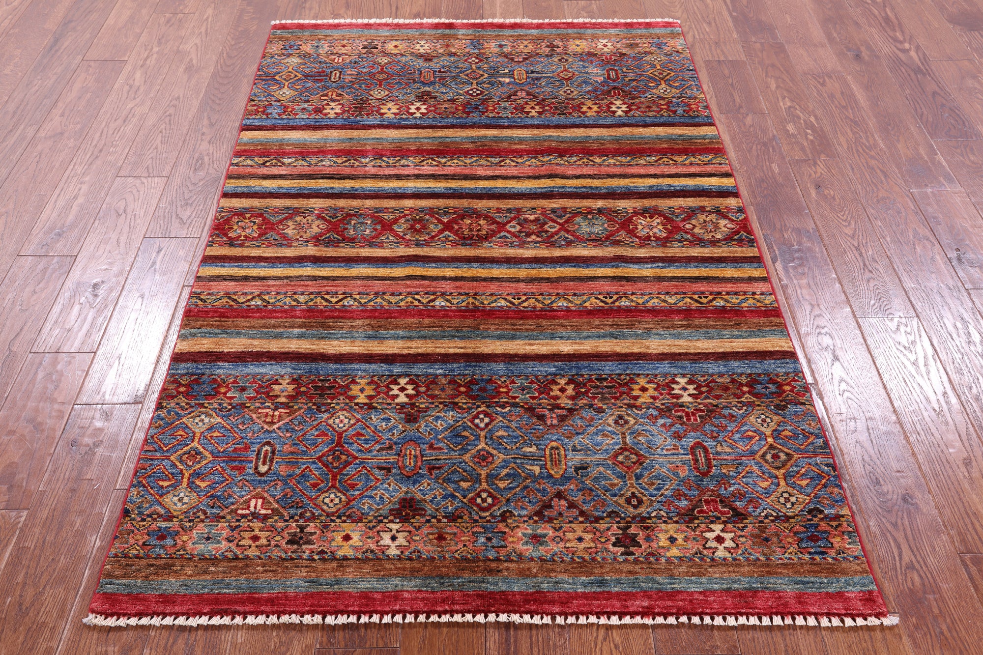 Khorjin Persian Gabbeh Hand Knotted Wool Rug - 4' 0" X 6' 2" - Golden Nile