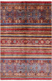 Khorjin Persian Gabbeh Hand Knotted Wool Rug - 4' 0" X 6' 2" - Golden Nile