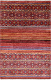 Khorjin Persian Gabbeh Hand Knotted Wool Rug - 3' 11" X 6' 1" - Golden Nile