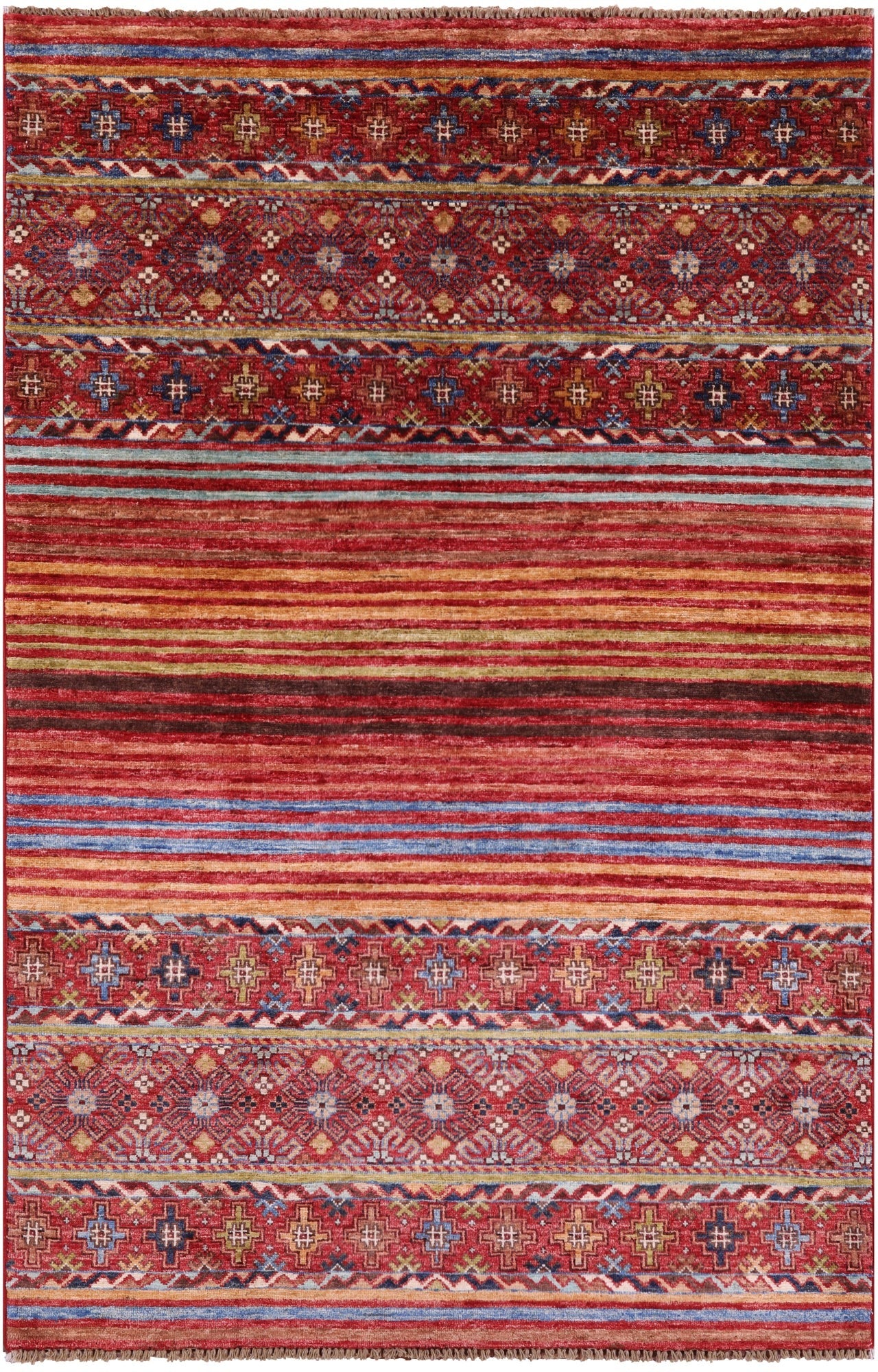 Khorjin Persian Gabbeh Hand Knotted Wool Rug - 3' 11" X 6' 1" - Golden Nile