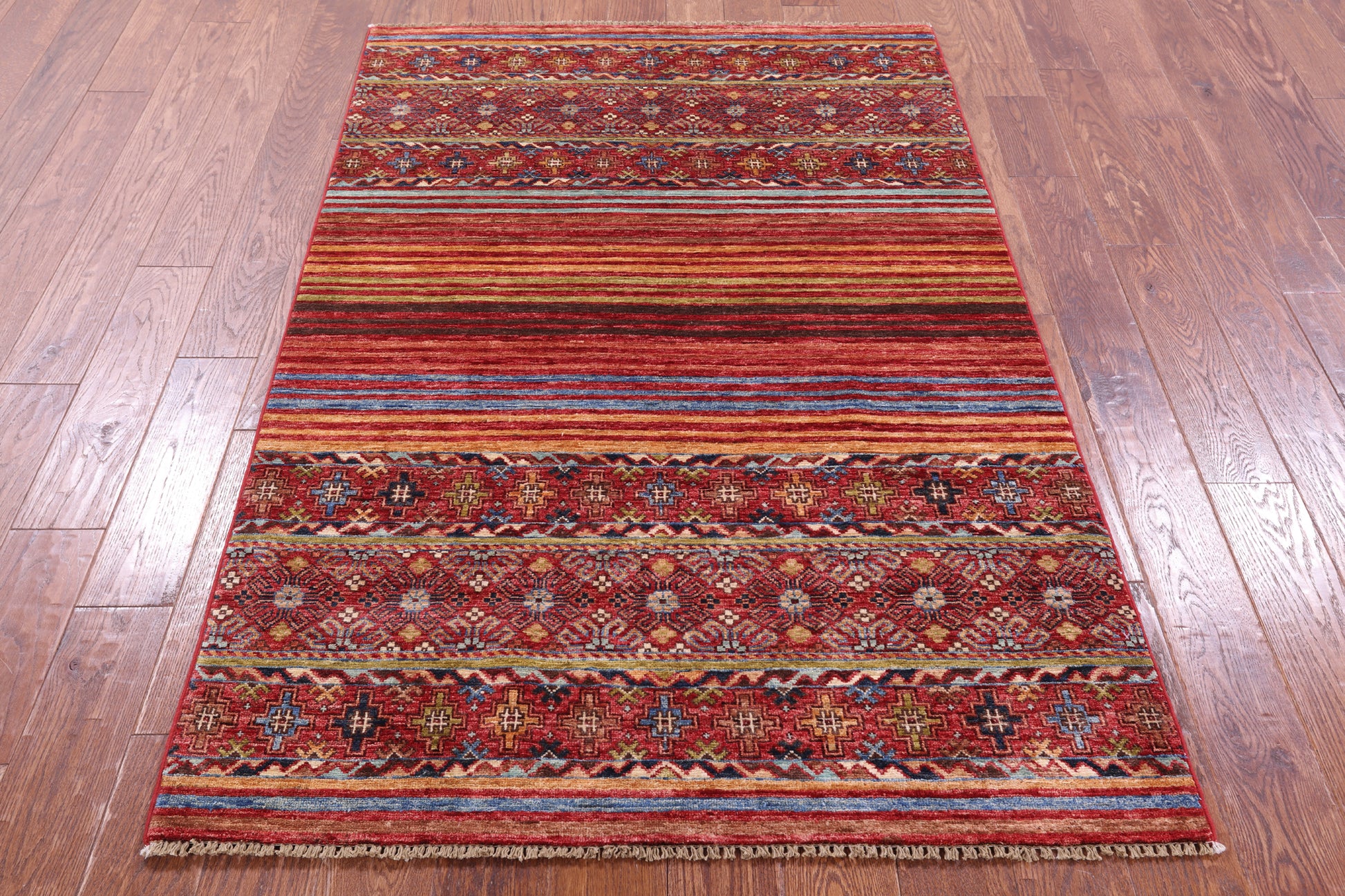 Khorjin Persian Gabbeh Hand Knotted Wool Rug - 3' 11" X 6' 1" - Golden Nile