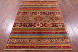 Khorjin Persian Gabbeh Hand Knotted Wool Rug - 4' 1" X 5' 10" - Golden Nile