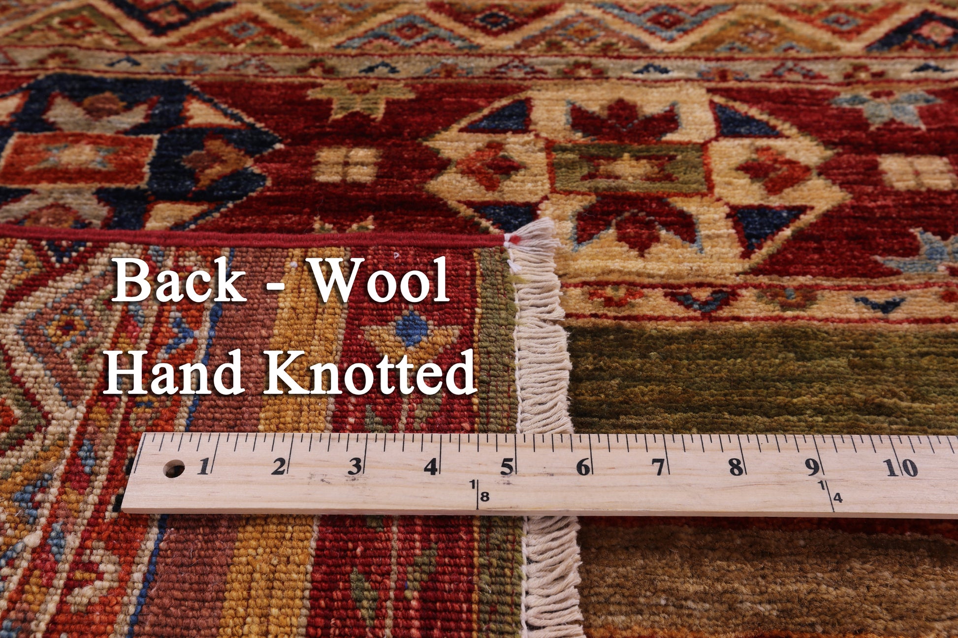 Khorjin Persian Gabbeh Hand Knotted Wool Rug - 4' 1" X 5' 10" - Golden Nile