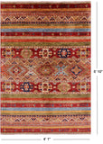 Khorjin Persian Gabbeh Hand Knotted Wool Rug - 4' 1" X 5' 10" - Golden Nile