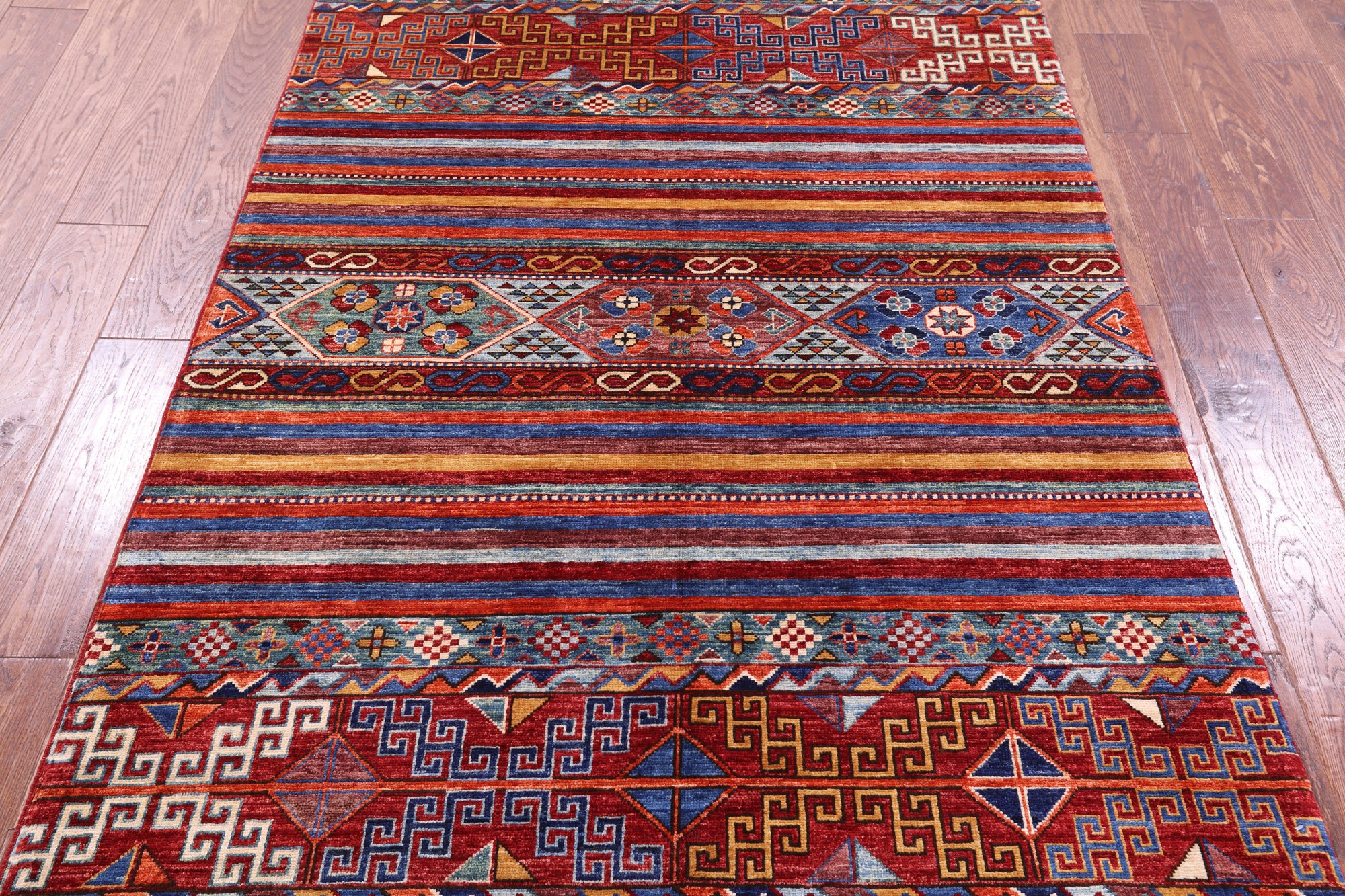 Khorjin Persian Gabbeh Hand Knotted Wool Rug - 4' 1" X 6' 3" - Golden Nile