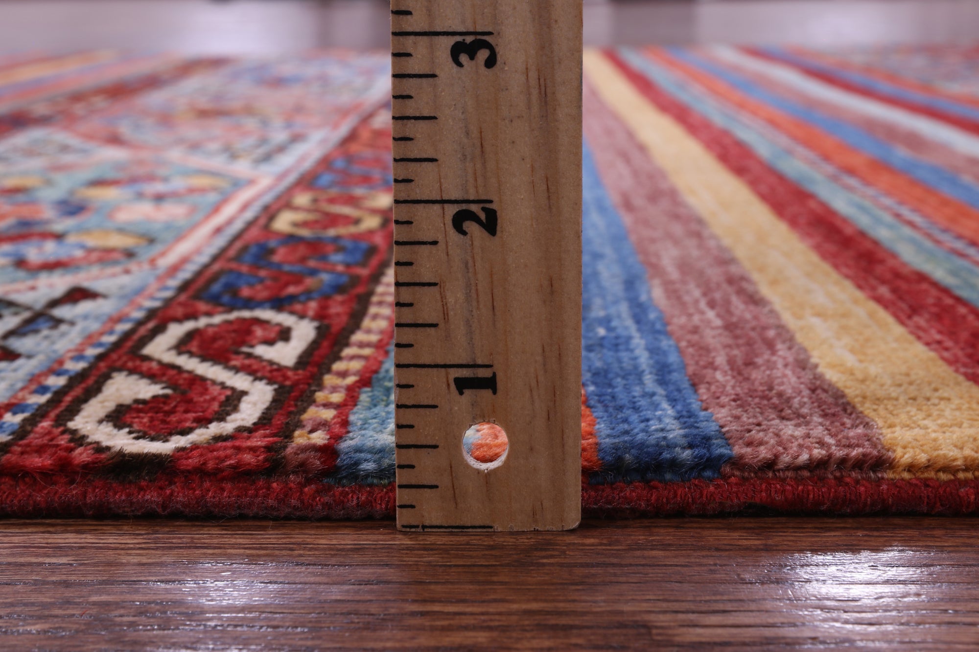 Khorjin Persian Gabbeh Hand Knotted Wool Rug - 4' 1" X 6' 3" - Golden Nile
