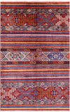 Khorjin Persian Gabbeh Hand Knotted Wool Rug - 4' 1" X 6' 3" - Golden Nile