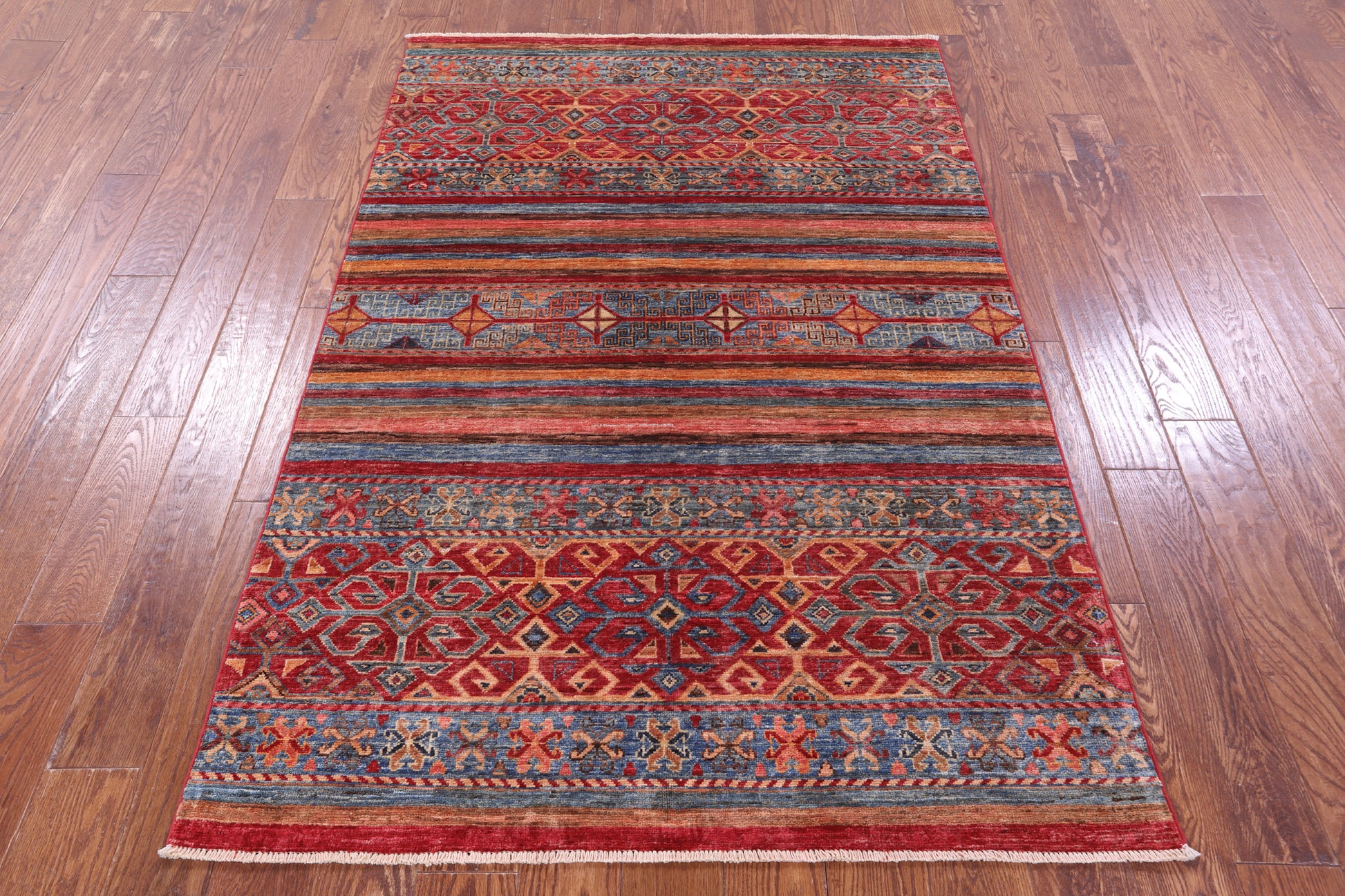 Khorjin Persian Gabbeh Hand Knotted Wool Rug - 4' 2" X 6' 2" - Golden Nile