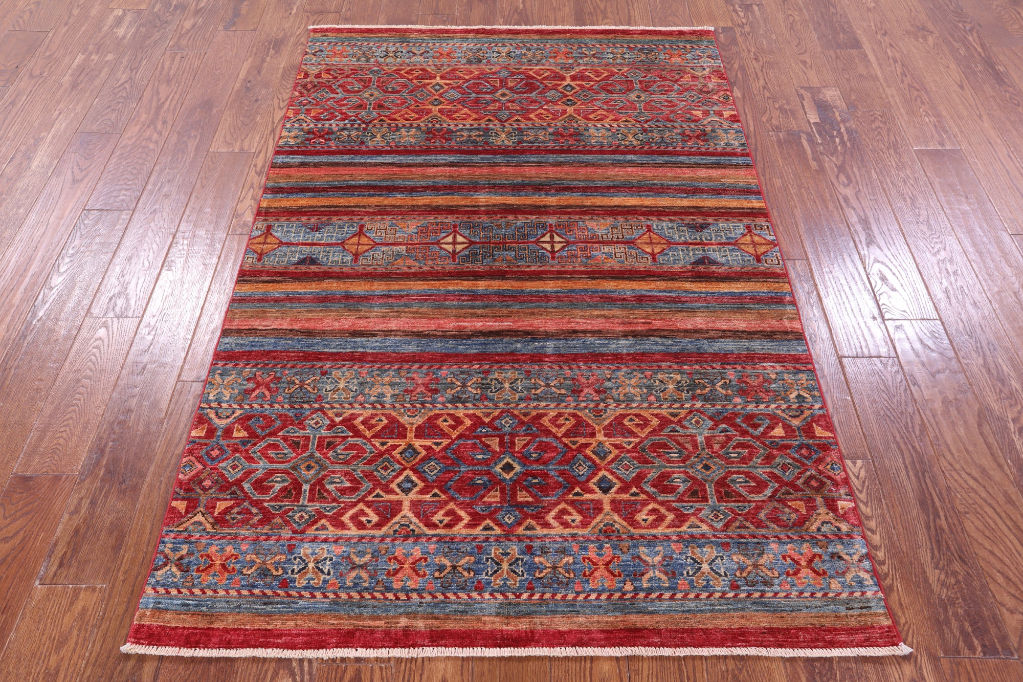Khorjin Persian Gabbeh Hand Knotted Wool Rug - 4' 2" X 6' 2" - Golden Nile