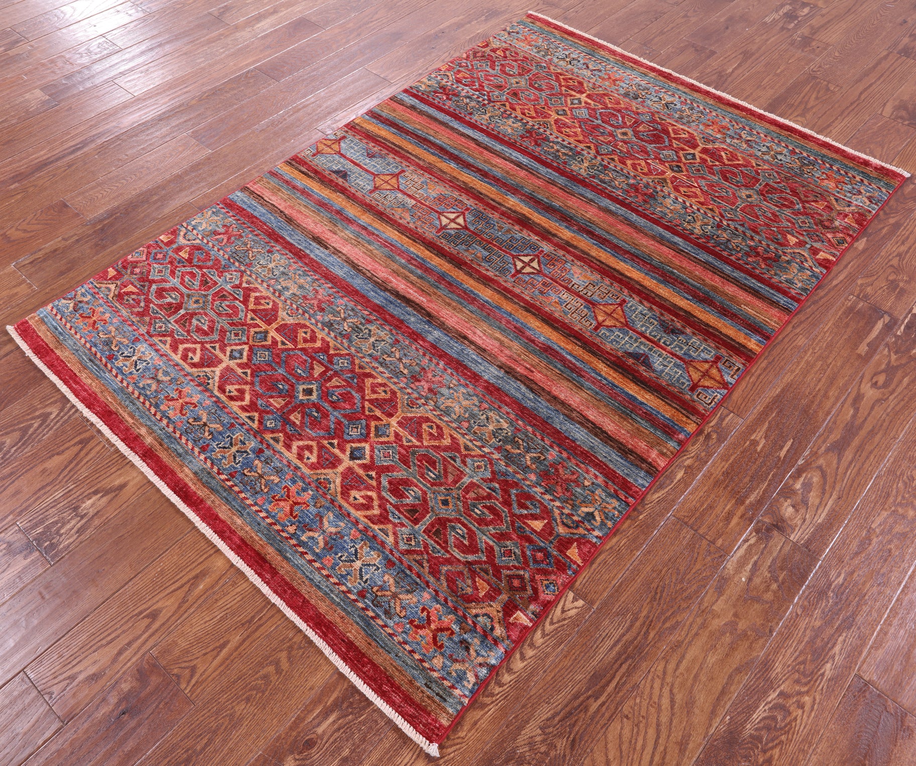Khorjin Persian Gabbeh Hand Knotted Wool Rug - 4' 2" X 6' 2" - Golden Nile