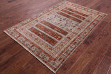 Tribal Persian Gabbeh Hand Knotted Wool Rug - 4' 1" X 6' 2" - Golden Nile