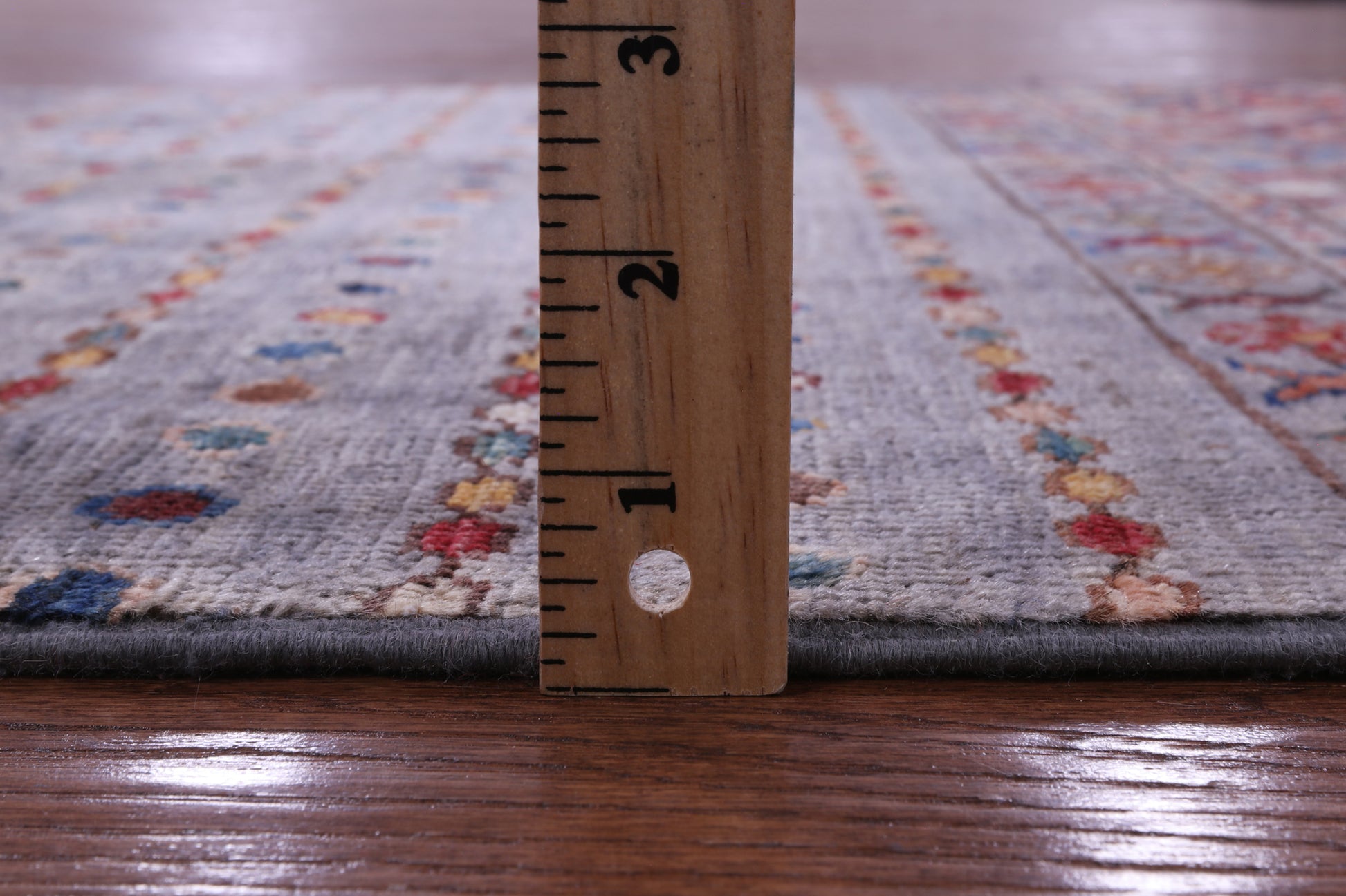 Grey Khorjin Persian Gabbeh Hand Knotted Wool Rug - 2' 10" X 4' 3" - Golden Nile