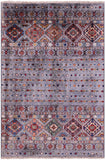 Grey Khorjin Persian Gabbeh Hand Knotted Wool Rug - 2' 10" X 4' 3" - Golden Nile