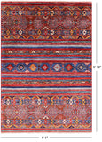 Khorjin Persian Gabbeh Hand Knotted Wool Rug - 4' 1" X 5' 10" - Golden Nile