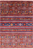 Khorjin Persian Gabbeh Hand Knotted Wool Rug - 4' 1" X 5' 10" - Golden Nile