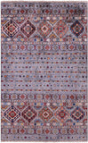 Grey Khorjin Persian Gabbeh Hand Knotted Wool Rug - 2' 9" X 4' 4" - Golden Nile