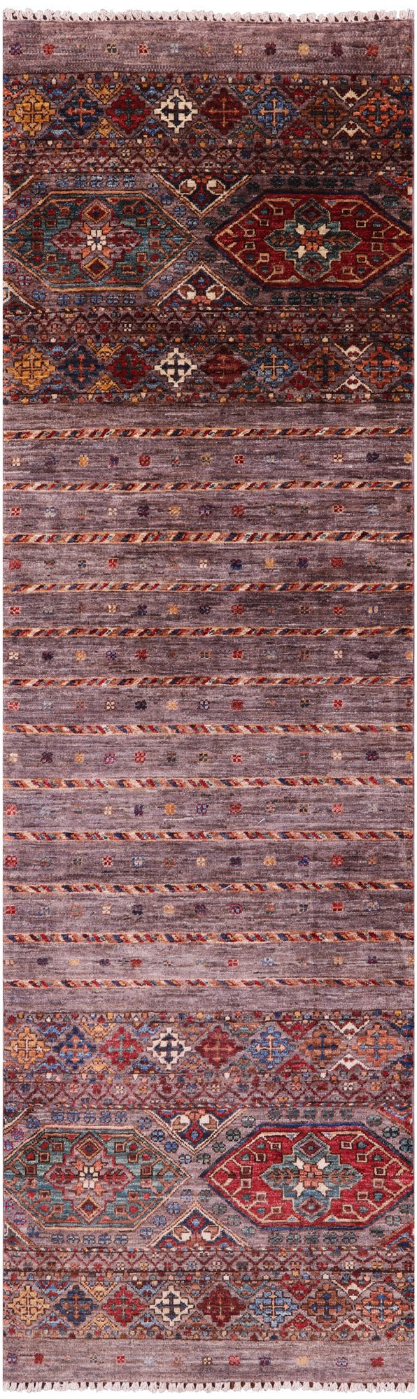 Khorjin Persian Gabbeh Hand Knotted Wool Runner Rug - 2' 6" X 8' 3" - Golden Nile
