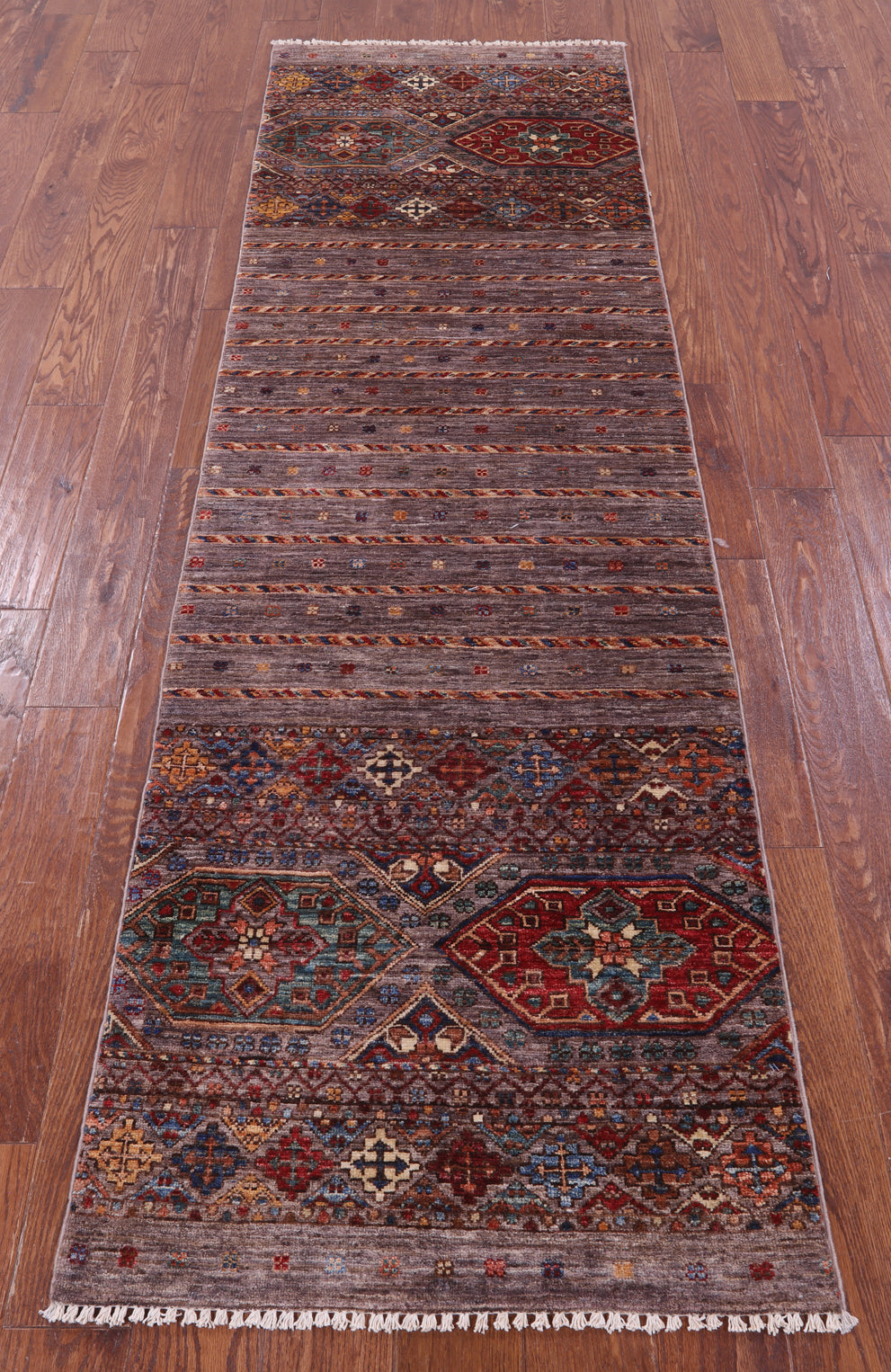 Khorjin Persian Gabbeh Hand Knotted Wool Runner Rug - 2' 6" X 8' 3" - Golden Nile