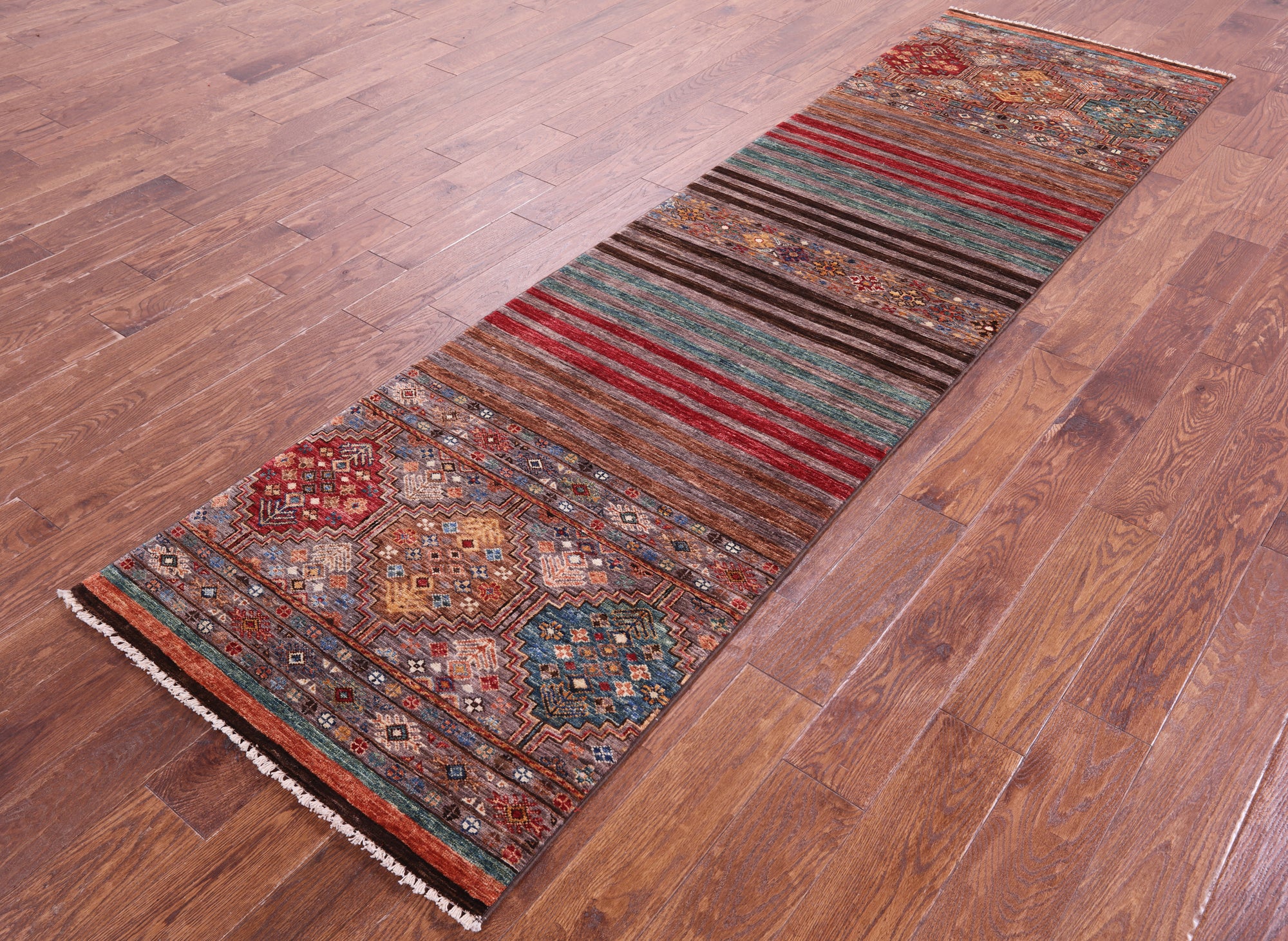 Khorjin Persian Gabbeh Hand Knotted Wool Runner Rug - 2' 9" X 10' 0" - Golden Nile