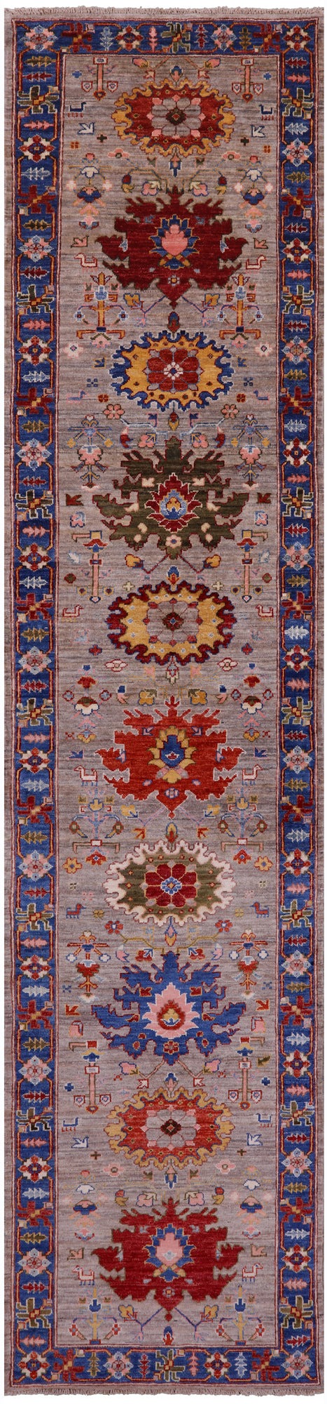 Persian Fine Serapi Handmade Wool Runner Rug - 2' 8" X 11' 6" - Golden Nile