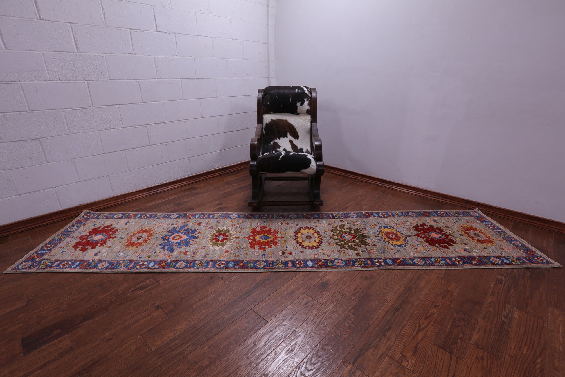 Persian Fine Serapi Handmade Wool Runner Rug - 2' 8" X 11' 6" - Golden Nile