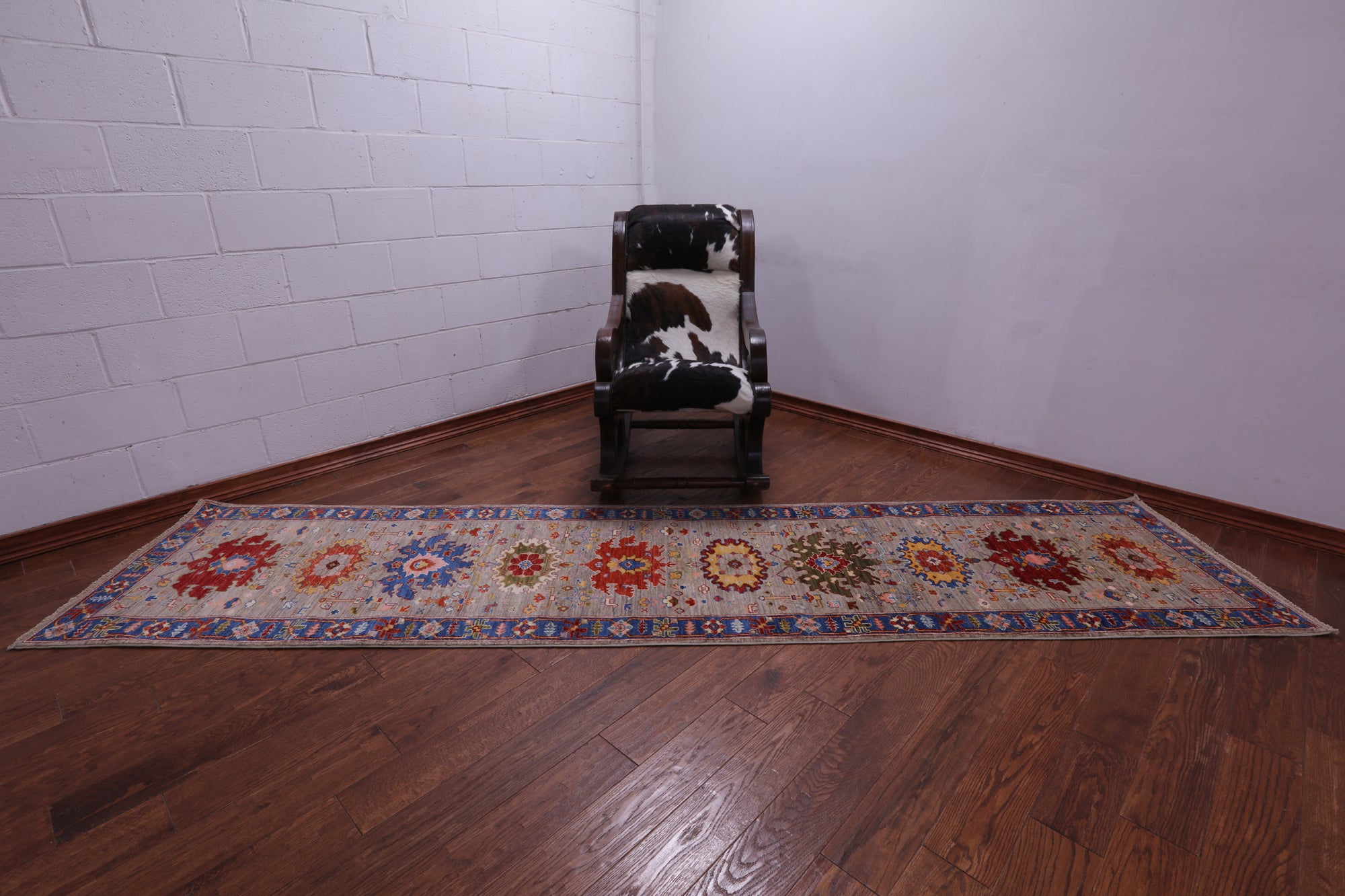 Persian Fine Serapi Handmade Wool Runner Rug - 2' 8" X 11' 6" - Golden Nile