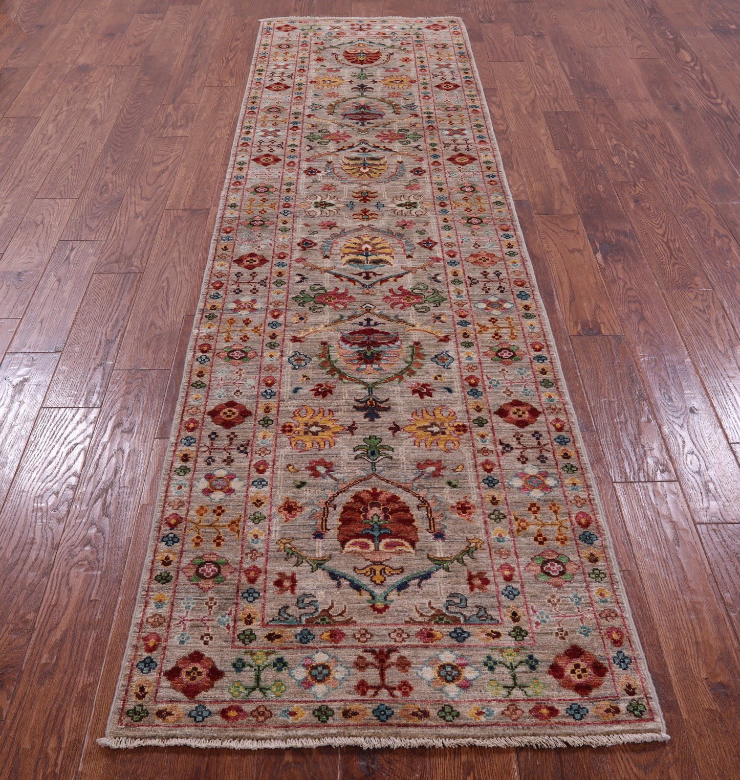Peshawar Hand Knotted Wool Runner Rug - 2' 8" X 10' 0" - Golden Nile